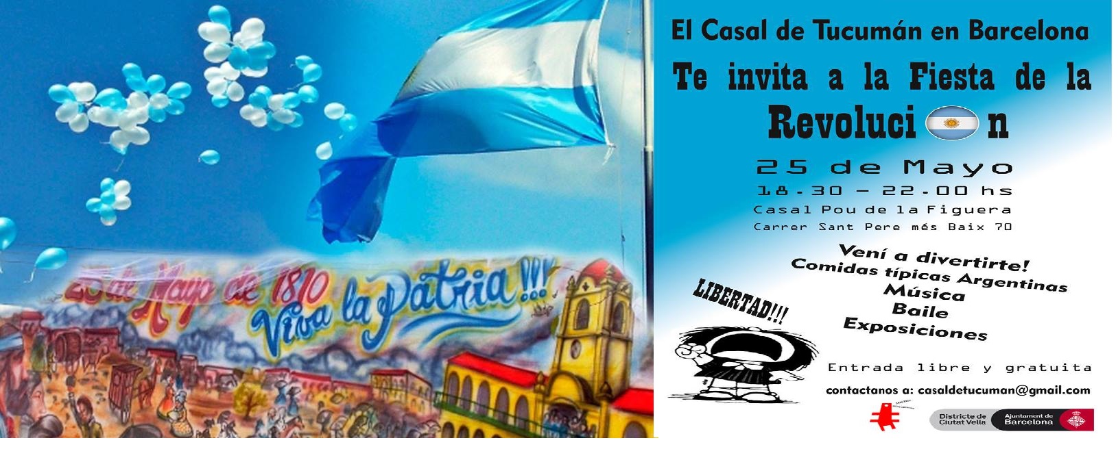 CASAL DE TUCUMAN 25 DE MAYO, CELEBRACIN EN BARCELONA